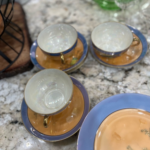 Super rare vintage Noritake China iridescent hand painted china 13 pieces - Picture 11 of 17